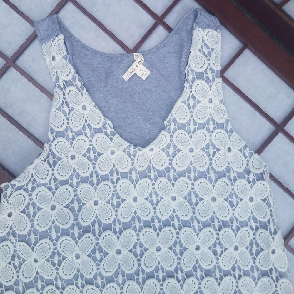 MIAMI GRAY AND WHITE TANK TOP SIZE L - Picture 8 of 8